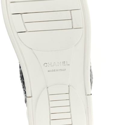 Chanel Calfskin Crocodile Embossed Cocodile High Top Sneakers 39 Black 6 of 8