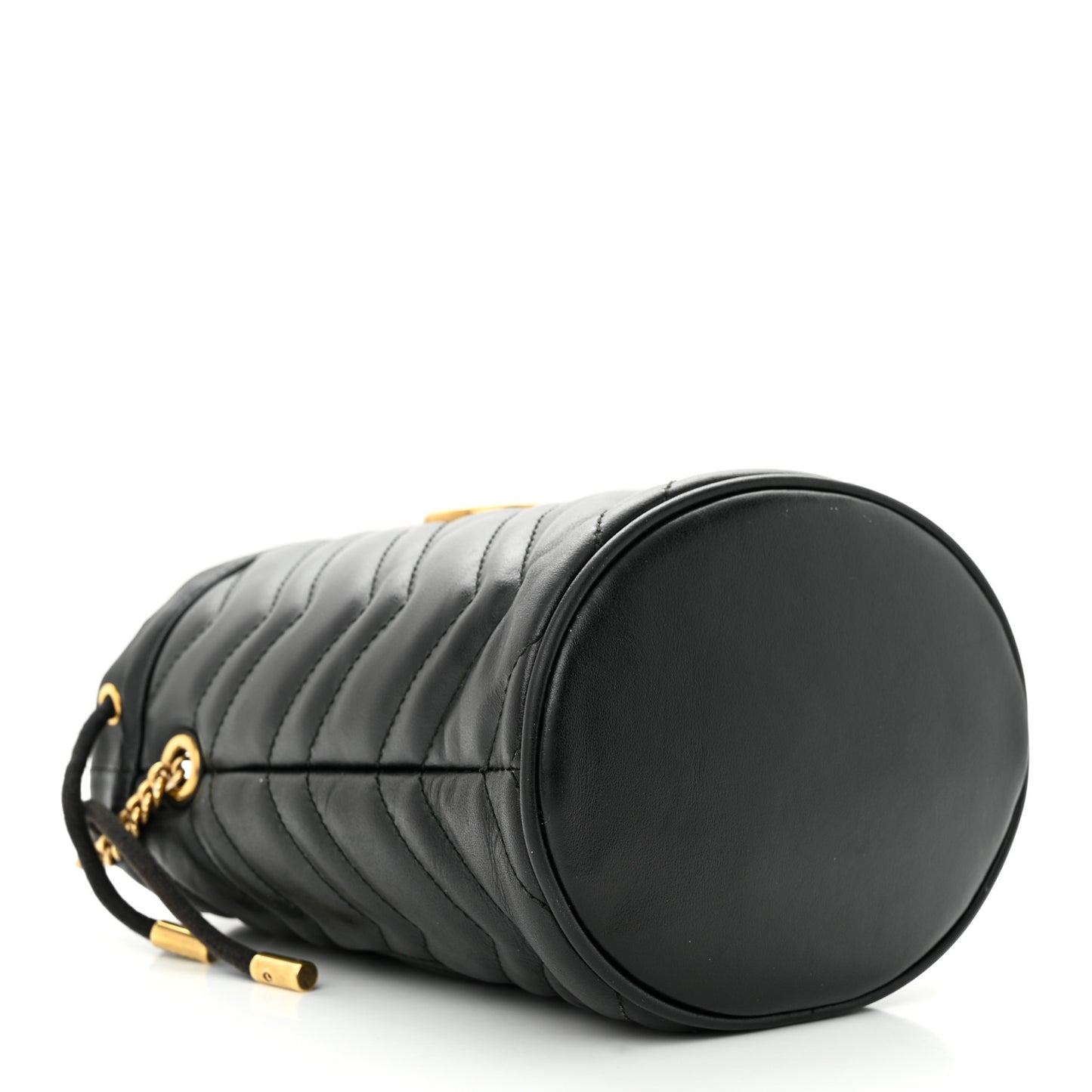 Calfskin Matelasse Mini GG Marmont 2.0 Bucket Bag Black