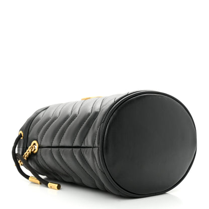 Gucci Calfskin Matelasse Mini GG Marmont 2.0 Bucket Bag Black 4 of 14