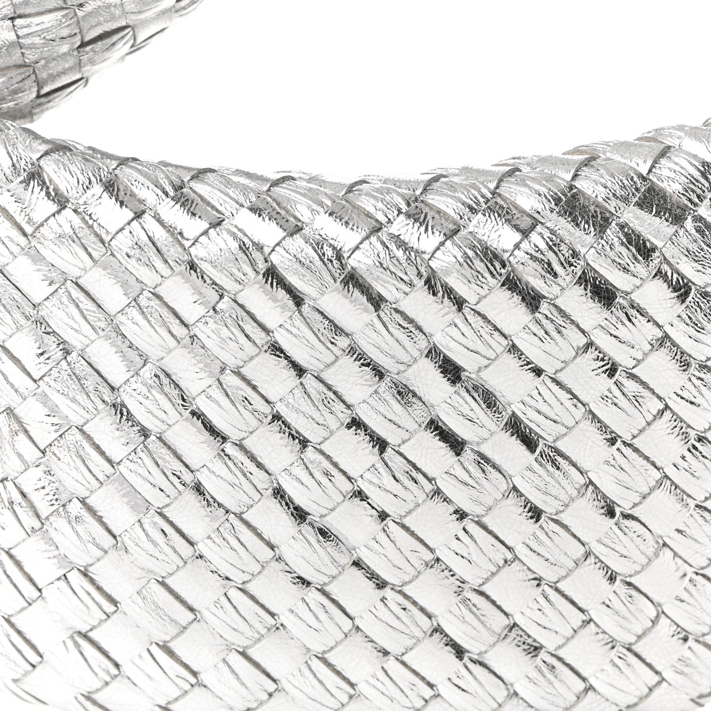 Metallic Nappa Intrecciato Mini Jodie Silver