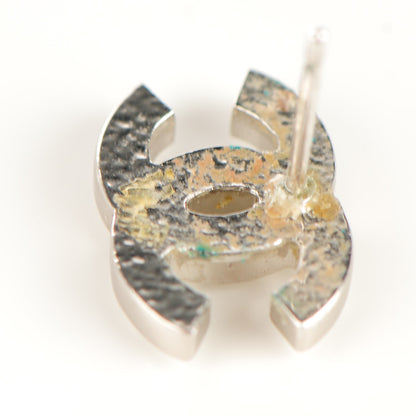 Chanel Crystal Timeless CC Earrings Silver 4 of 6