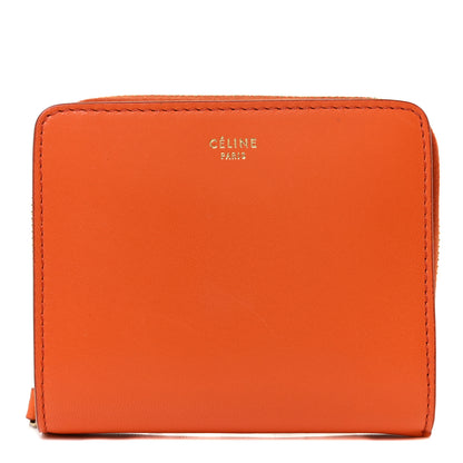 Celine Calfskin Compact Zipped Multifunction Wallet Orange 1 of 9