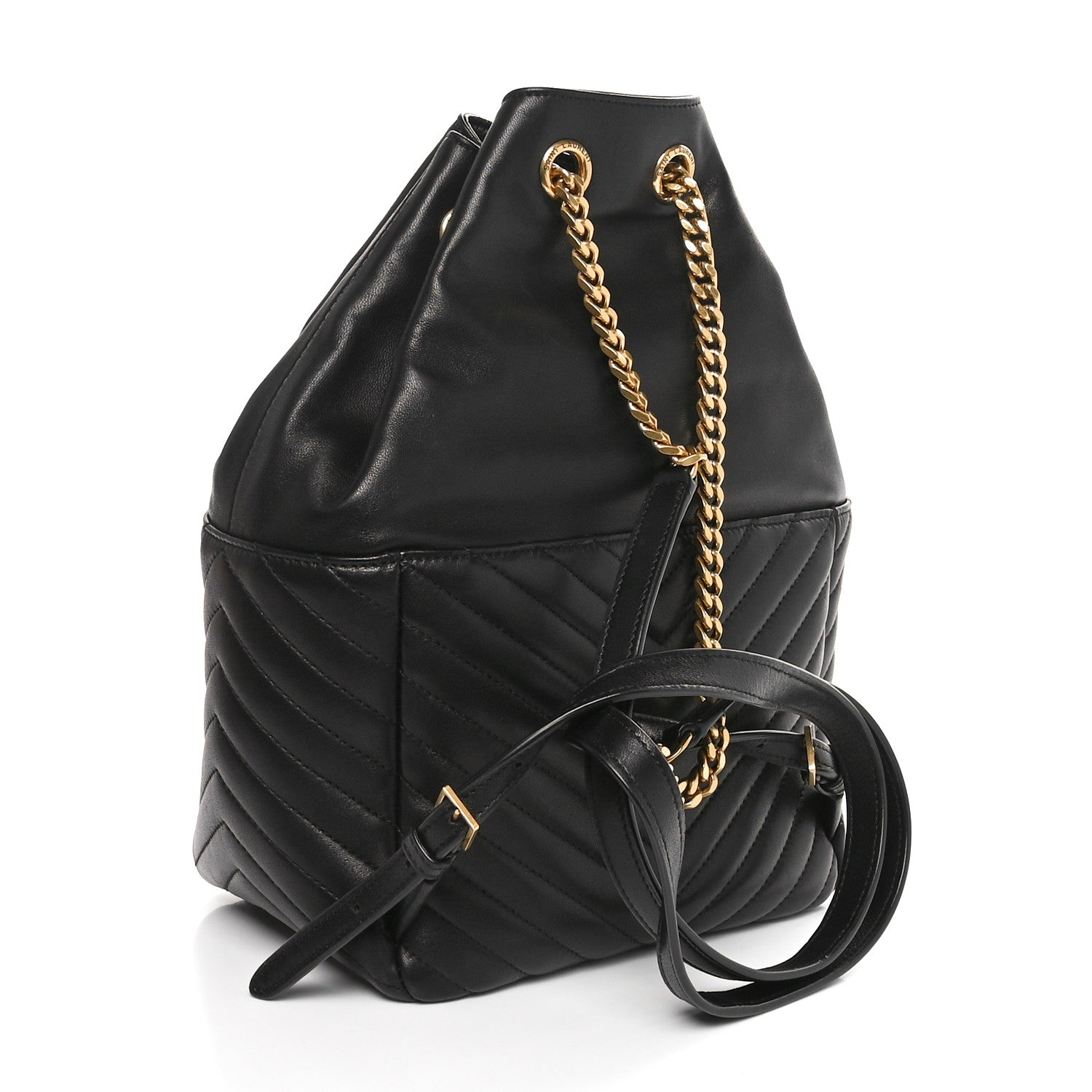 Saint Laurent Lambskin Matelasse Monogram Joe Backpack Black 2 of 10