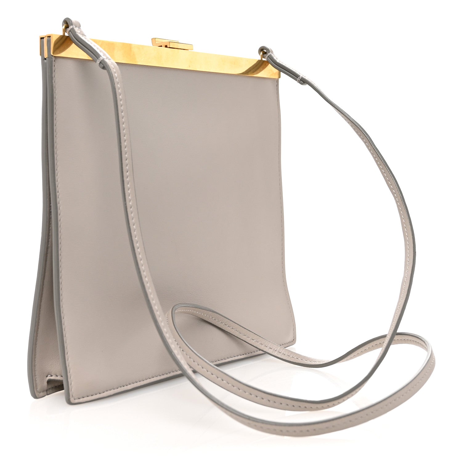 Celine Smooth Calfskin Mini Clasp Bag Light Grey 3 of 10