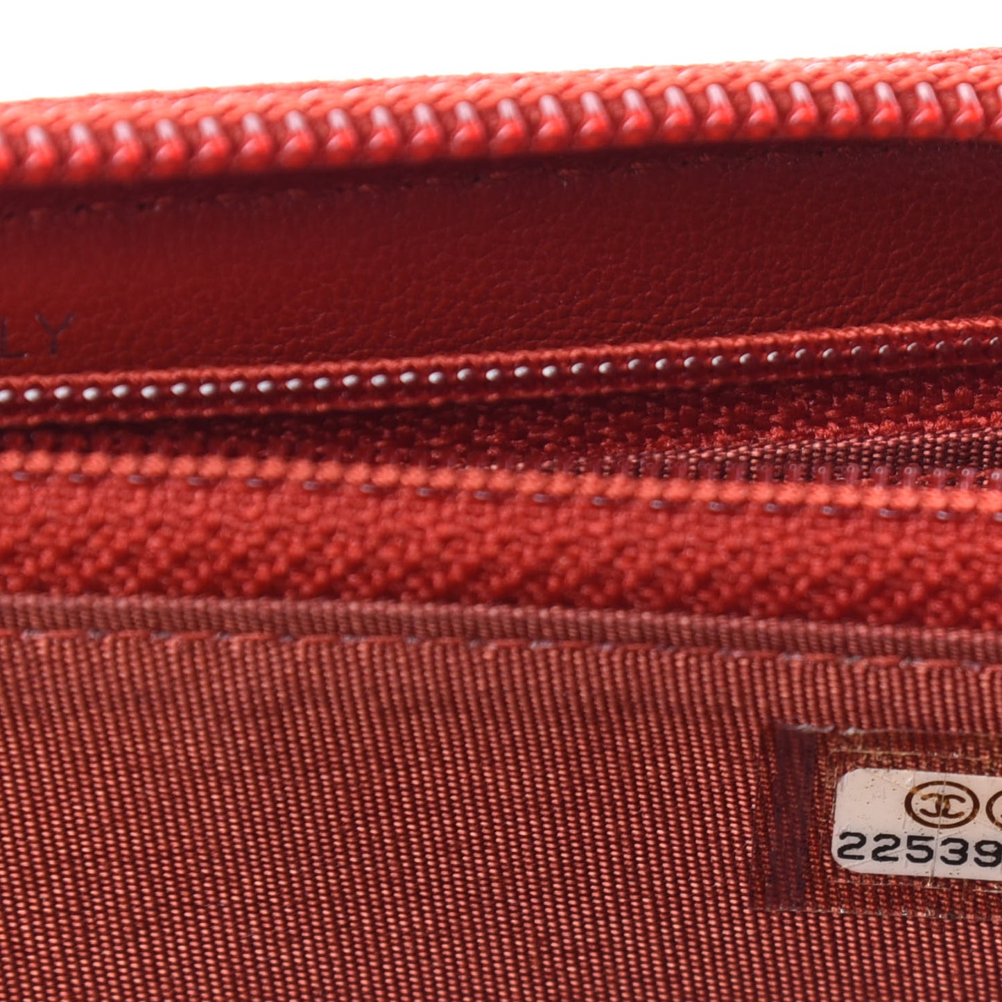 Caviar Quilted Small Boy Zip Around Wallet Dark Red