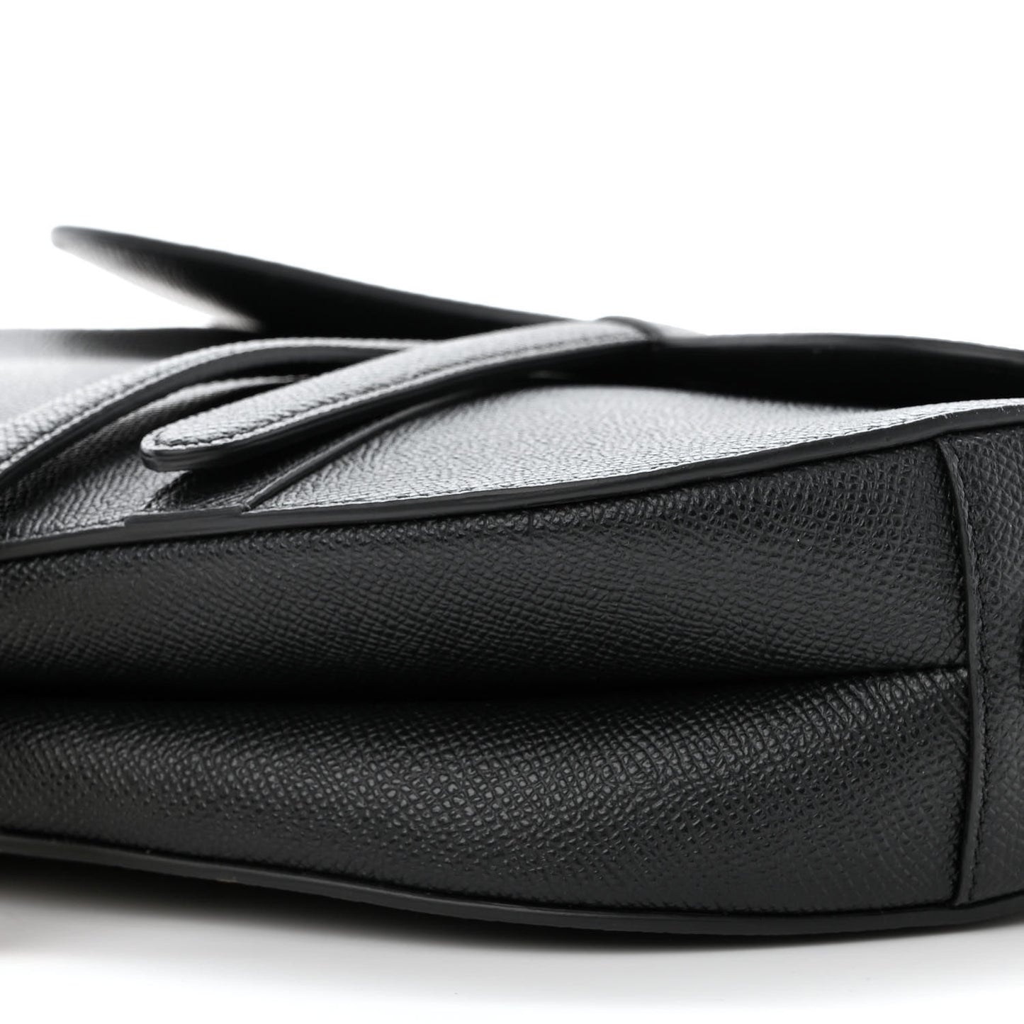 Grained Calfskin Saddle Bag Black