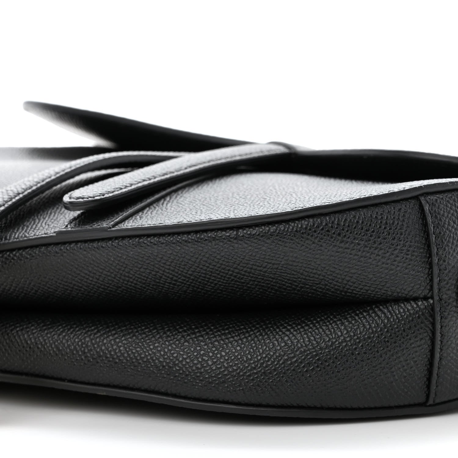 Christian Dior Grained Calfskin Saddle Bag Black 10 of 10