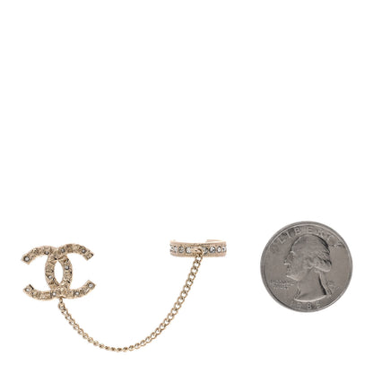 Chanel Crystal CC Cuff Single Earring Gold 2 of 5