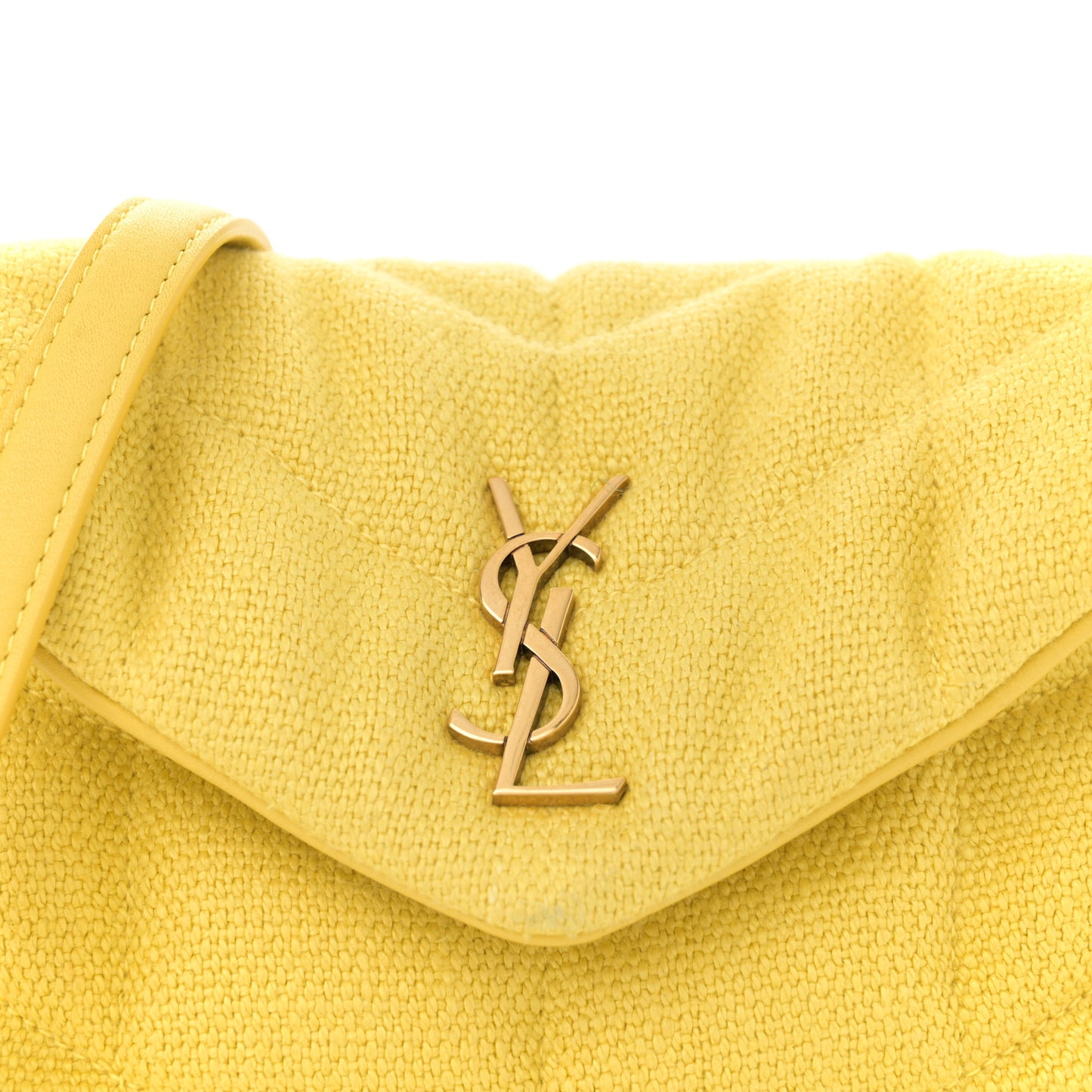 Canvas Quilted Toy Loulou Puffer Monogram Chain Satchel Jaune Citron
