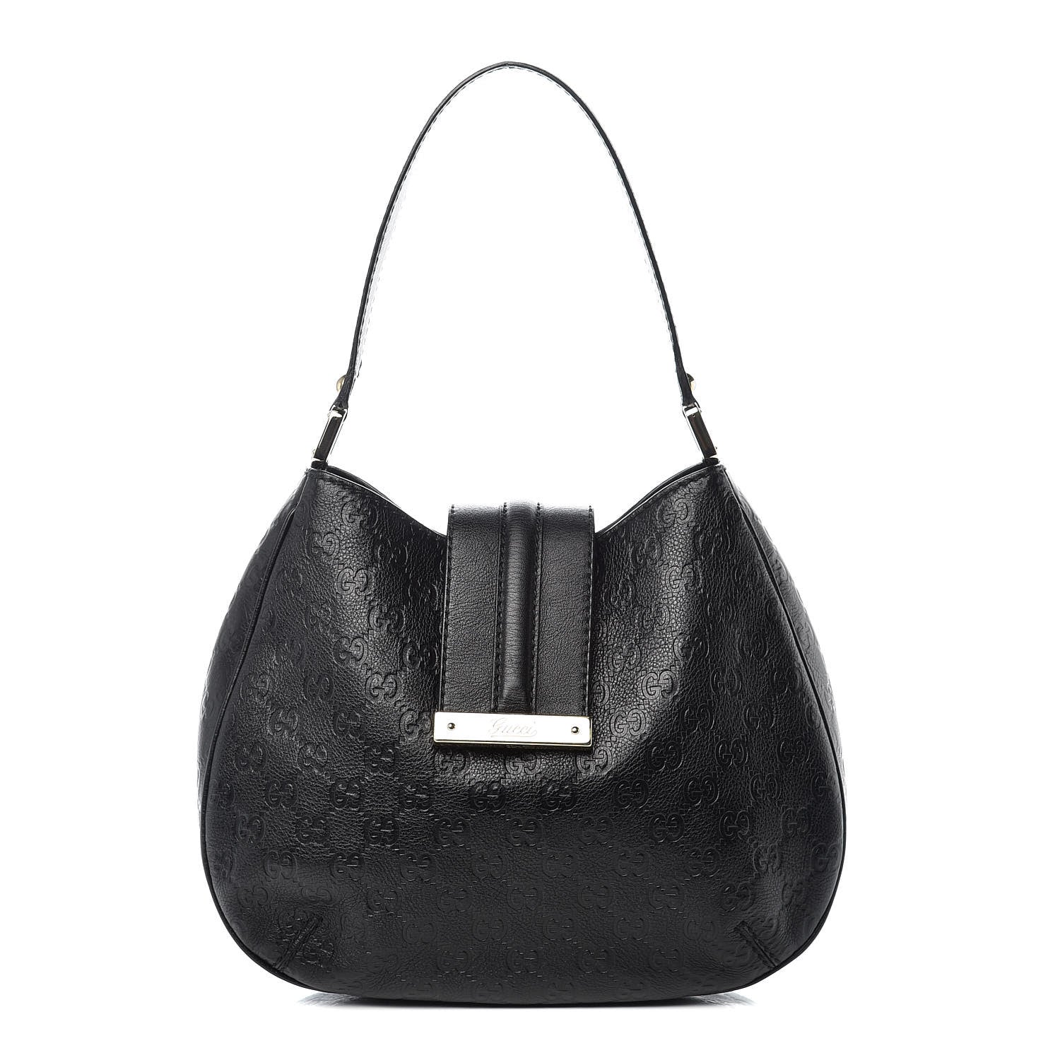 Gucci Guccissima Medium New Ladies Web Hobo Black 1 of 10