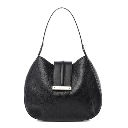 Gucci Guccissima Medium New Ladies Web Hobo Black 1 of 10