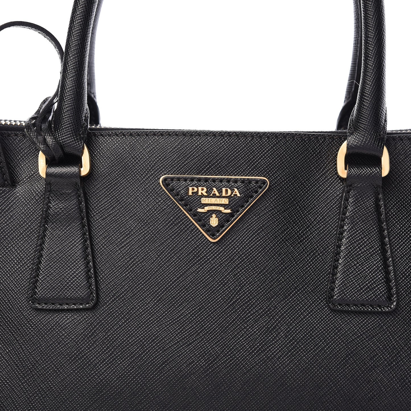 Saffiano Small Galleria Double Zip Tote Black