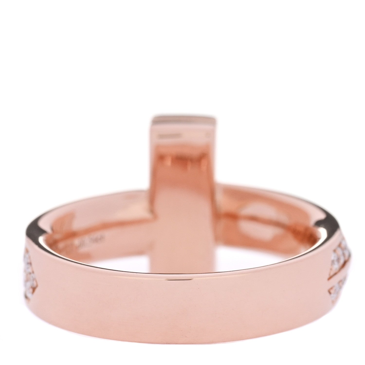 Tiffany 18K Rose Gold Diamond Wide T T1 Ring 50 5.5 3 of 4