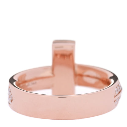 Tiffany 18K Rose Gold Diamond Wide T T1 Ring 50 5.5 3 of 4