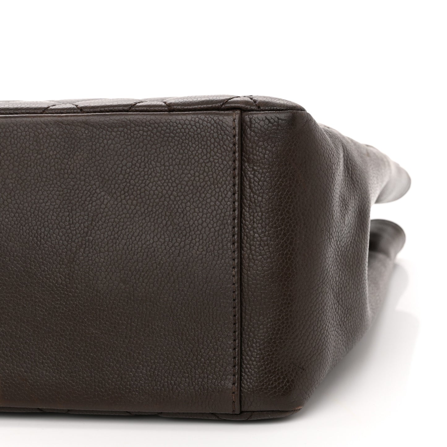 Caviar Quilted Grand Shopping Tote GST Dark Brown