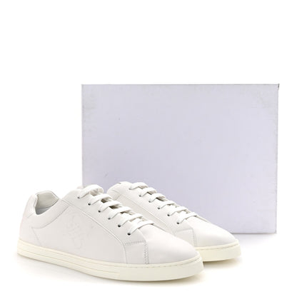 Fendi Vitello Karligraphy Embossed Low Top Sneakers 9 White 10 of 10