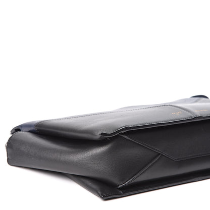 Celine Supple Natural Calfskin Tri-Fold Clutch Black Blue 7 of 8