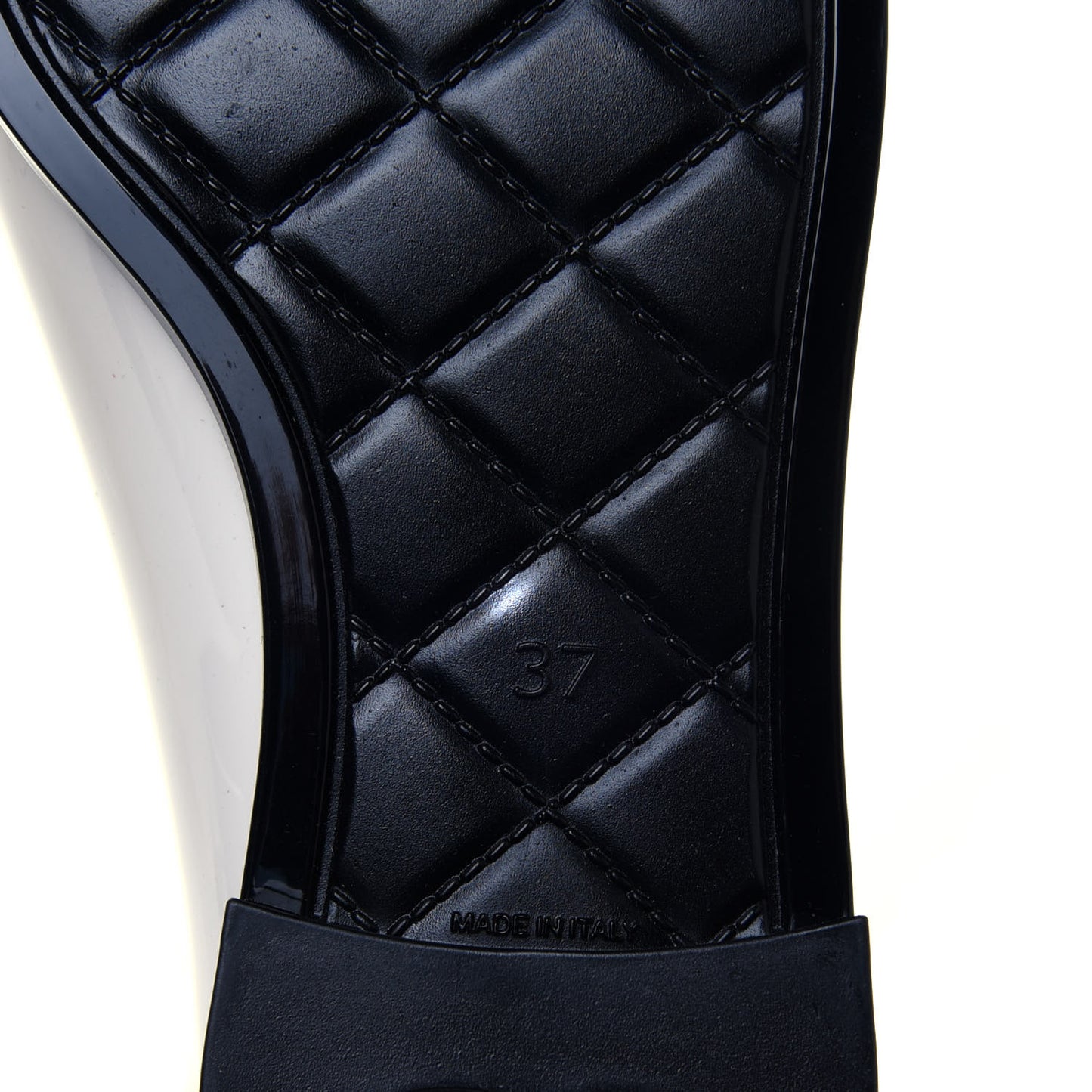 Rubber Rain Boots 37 Ivory Black