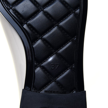 Chanel Rubber Rain Boots 37 Ivory Black 6 of 8