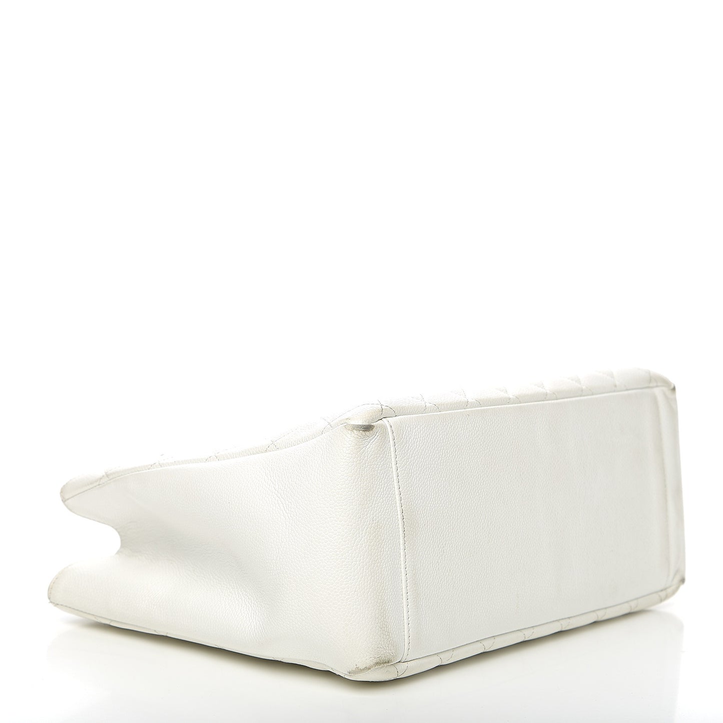 Caviar Quilted Grand Shopping Tote GST White