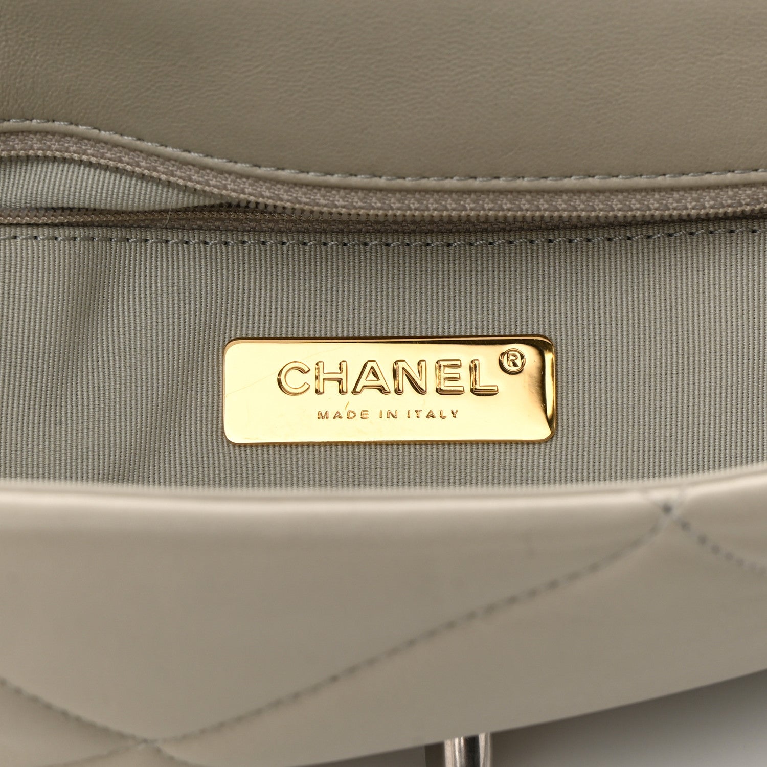 Chanel Lambskin Quilted Large Chanel 19 Flap Light Grey 6 of 12