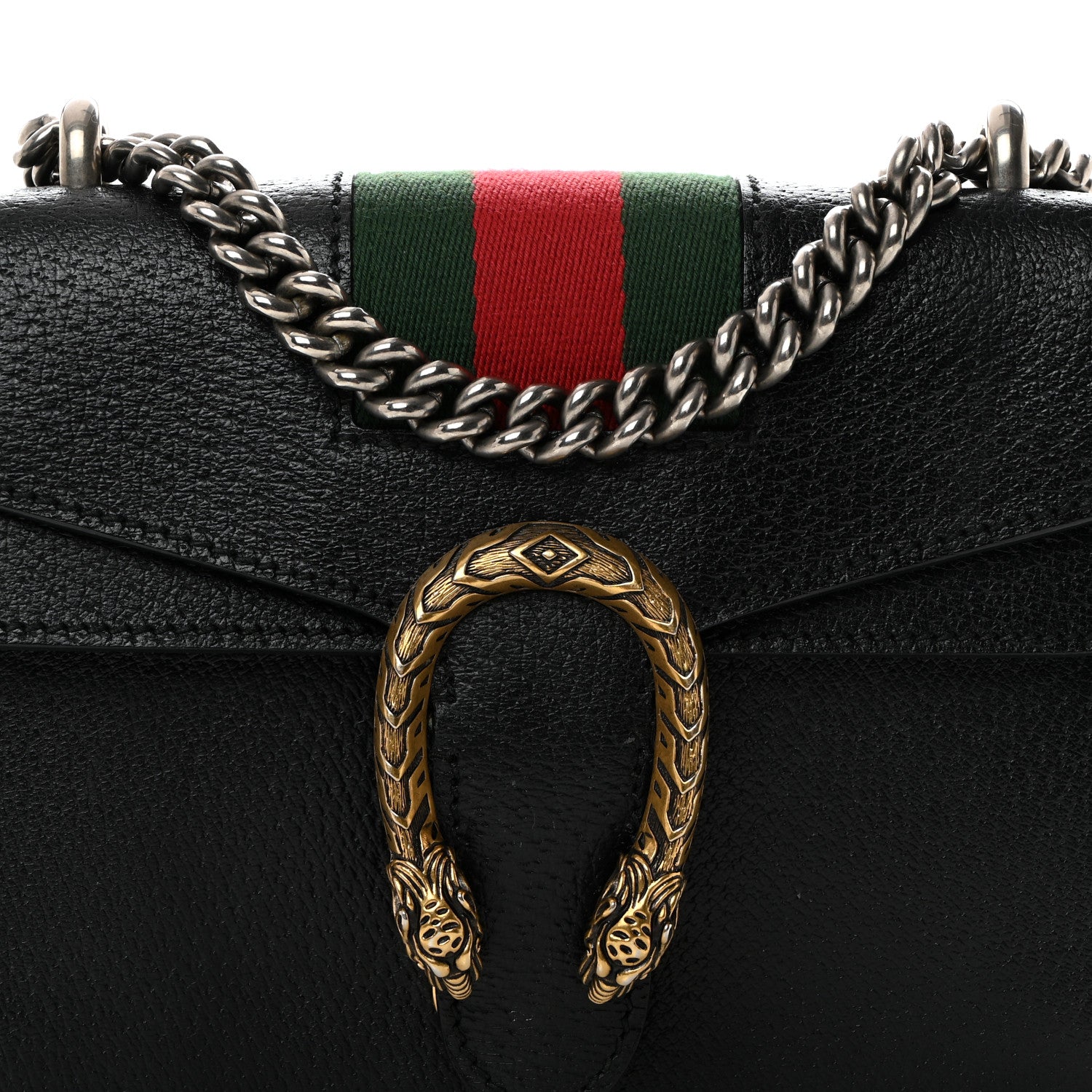 Gucci Calfskin Web Mini Dionysus Shoulder Bag Black 9 of 11