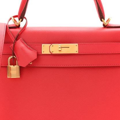 Hermes Epsom Kelly Sellier 28 Rouge Tomate 8 of 10