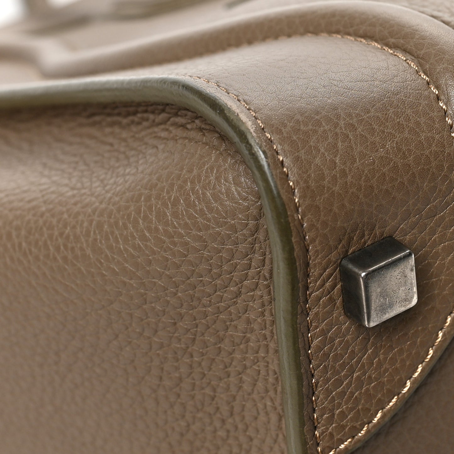 Drummed Calfskin Mini Luggage Souris