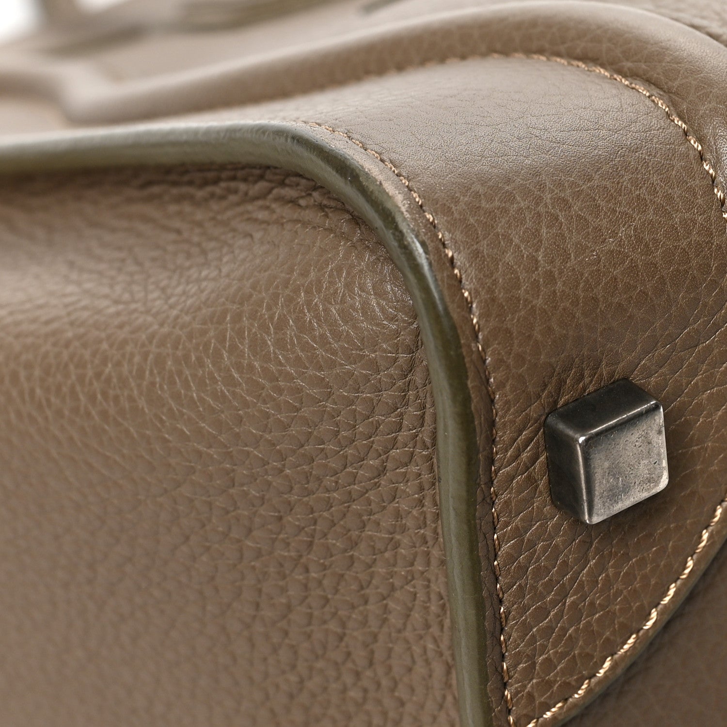 Celine Drummed Calfskin Mini Luggage Souris 6 of 8