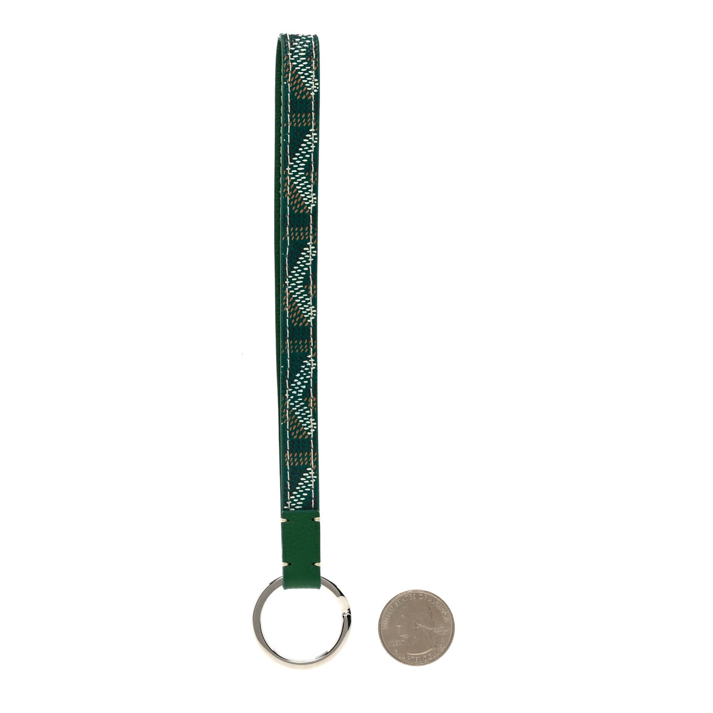 Goyardine Sesame Key Holder Green