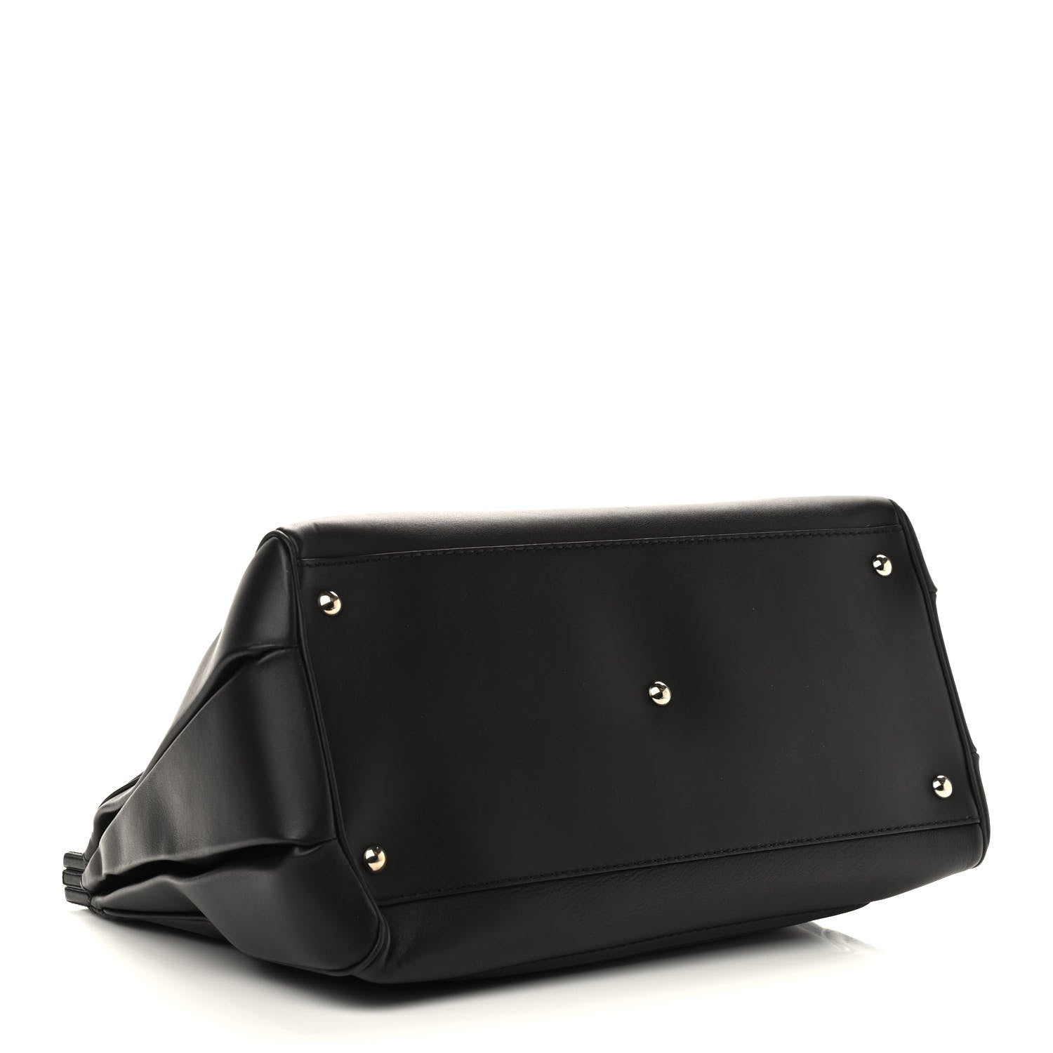 Gucci Calfskin Bold Bamboo Medium Top Handle Bag Black 4 of 10