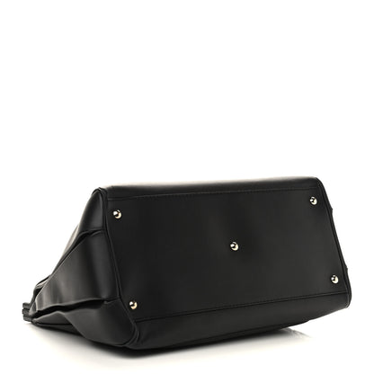 Gucci Calfskin Bold Bamboo Medium Top Handle Bag Black 4 of 10