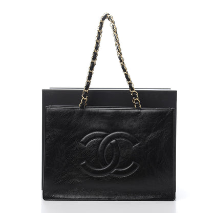 Chanel Shiny Aged Calfskin Shopping Bag Black 12 of 12