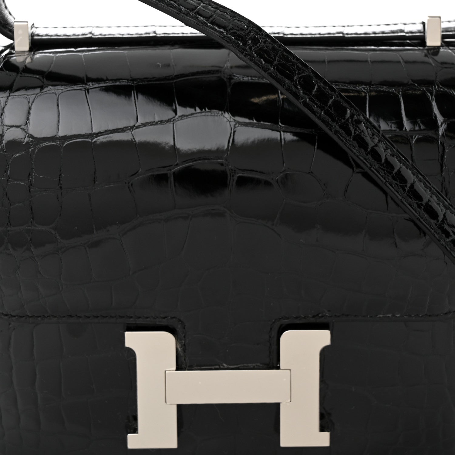 Hermes Shiny Alligator Constance 18 Black 9 of 14