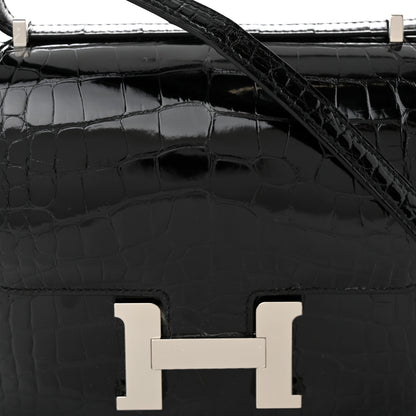 Hermes Shiny Alligator Constance 18 Black 9 of 14