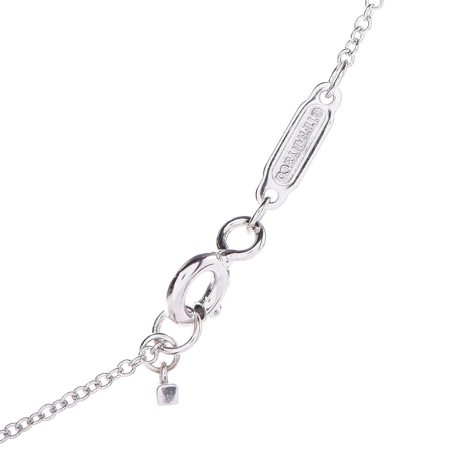 18K White Gold Diamond T Smile Pendant Necklace