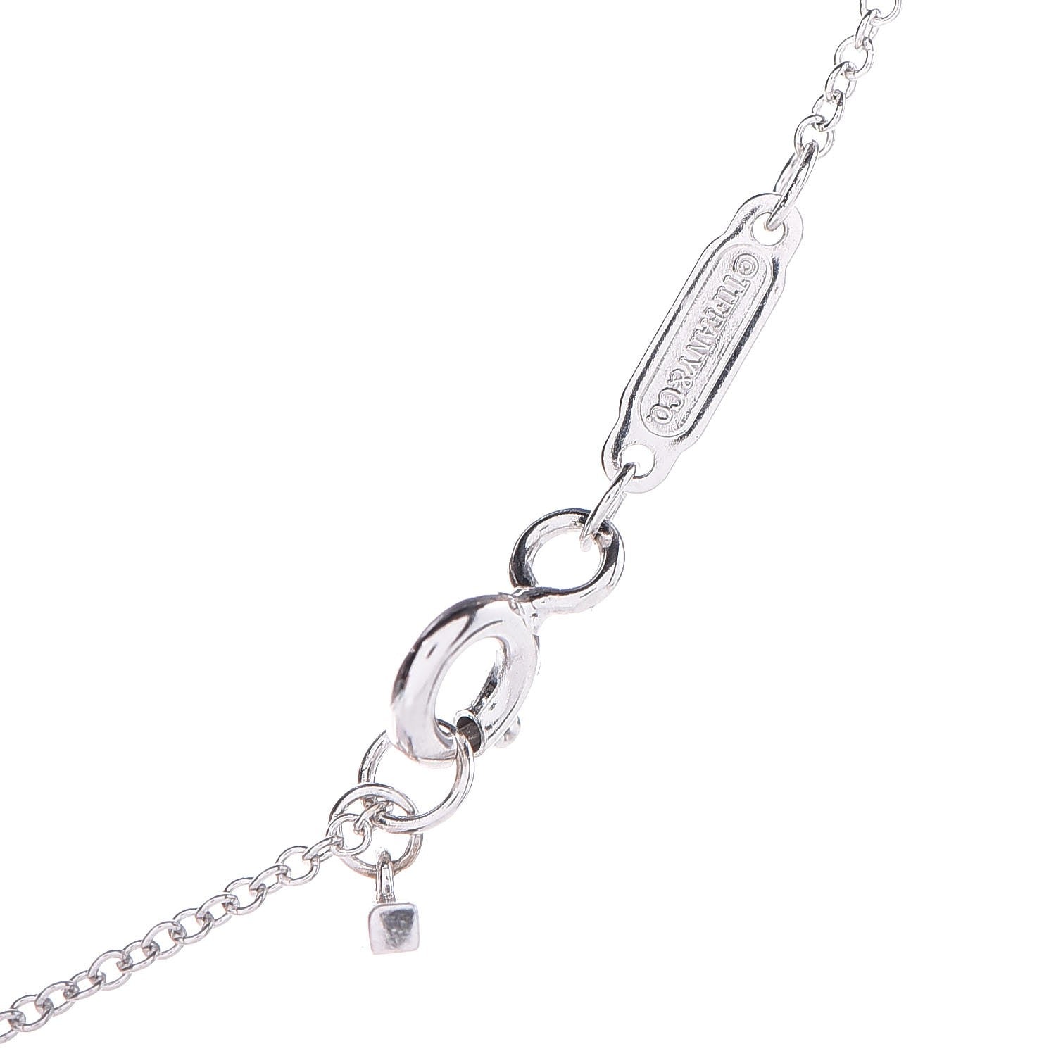 Tiffany 18K White Gold Diamond T Smile Pendant Necklace 8 of 9