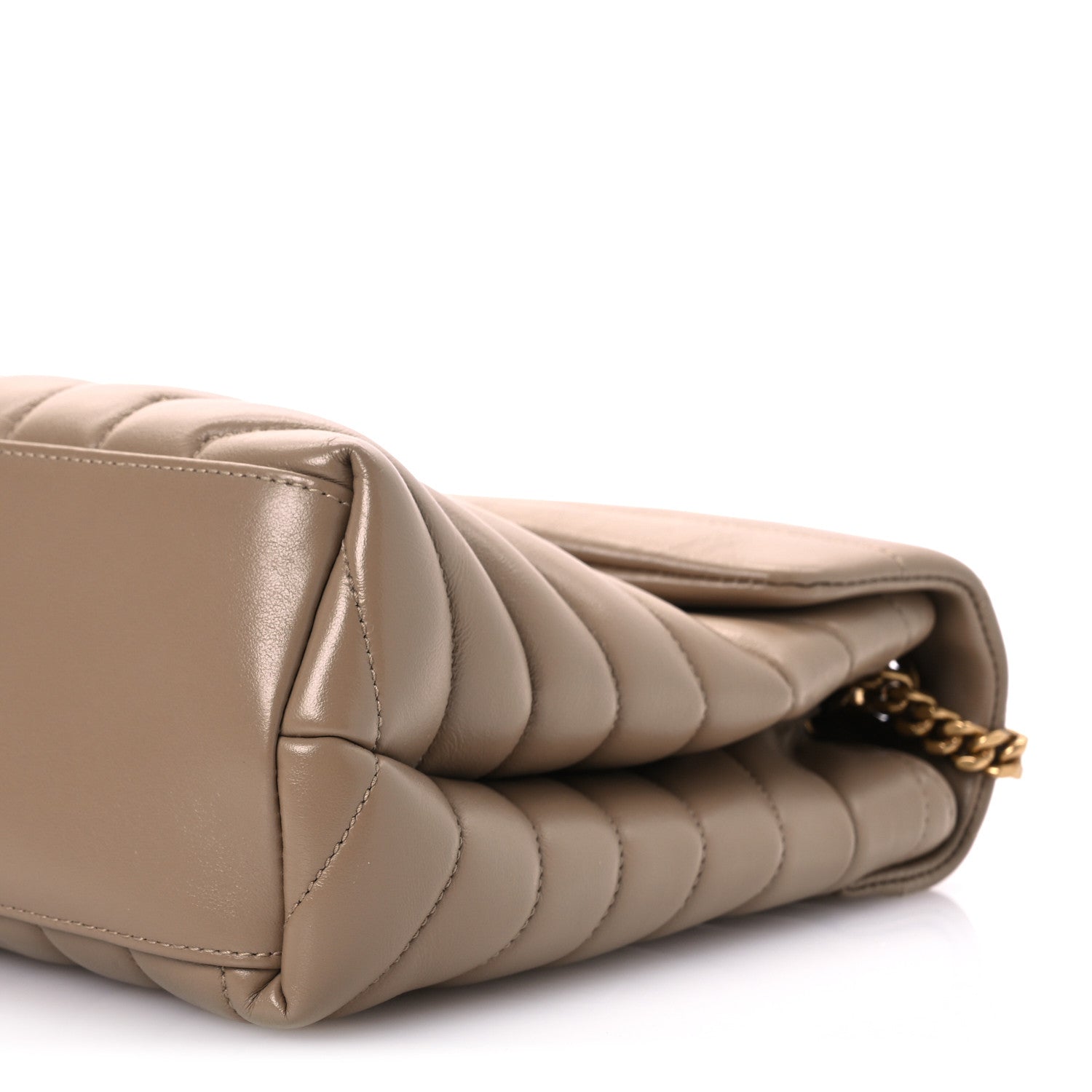 Saint Laurent Calfskin Y Quilted Monogram Medium Loulou Chain Satchel Dark Latte 11 of 12