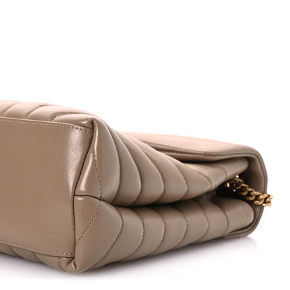 Saint Laurent Calfskin Y Quilted Monogram Medium Loulou Chain Satchel Dark Latte 11 of 12