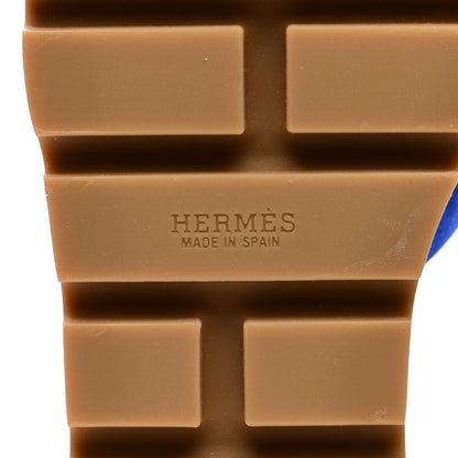 Hermes Suede Goatskin Cork Eze 30 Sandals 39 Bleu Ocean 6 of 9
