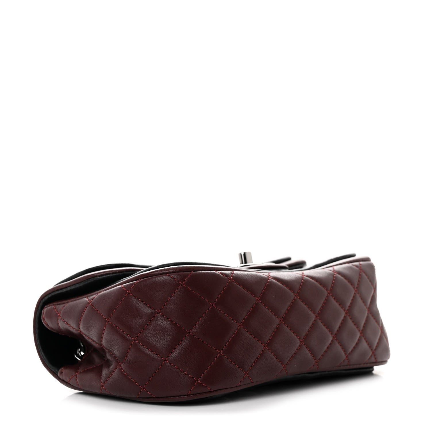 Chanel Lambskin Classic Twist Mini Rectangular Flap Black Burgundy 4 of 13