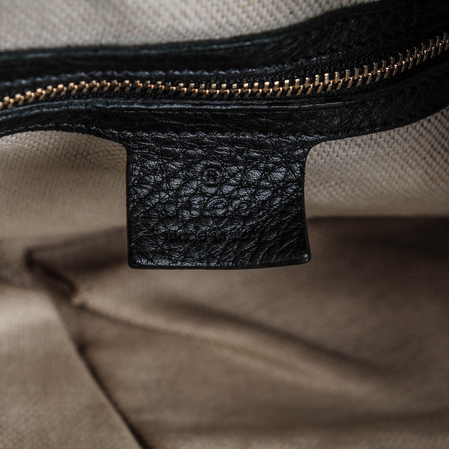 Gucci Pebbled Calfskin Medium Soho Chain Shoulder Bag Black 6 of 7
