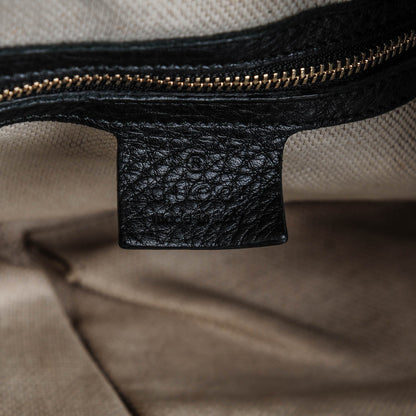 Gucci Pebbled Calfskin Medium Soho Chain Shoulder Bag Black 6 of 7