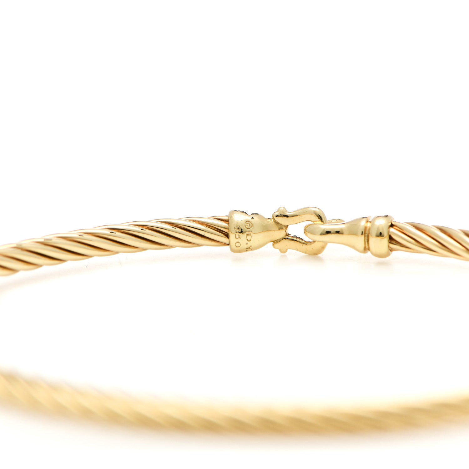 David Yurman 18K Yellow Gold 3mm Cable Buckle Bracelet 3 of 4