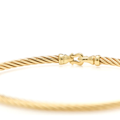 David Yurman 18K Yellow Gold 3mm Cable Buckle Bracelet 3 of 4