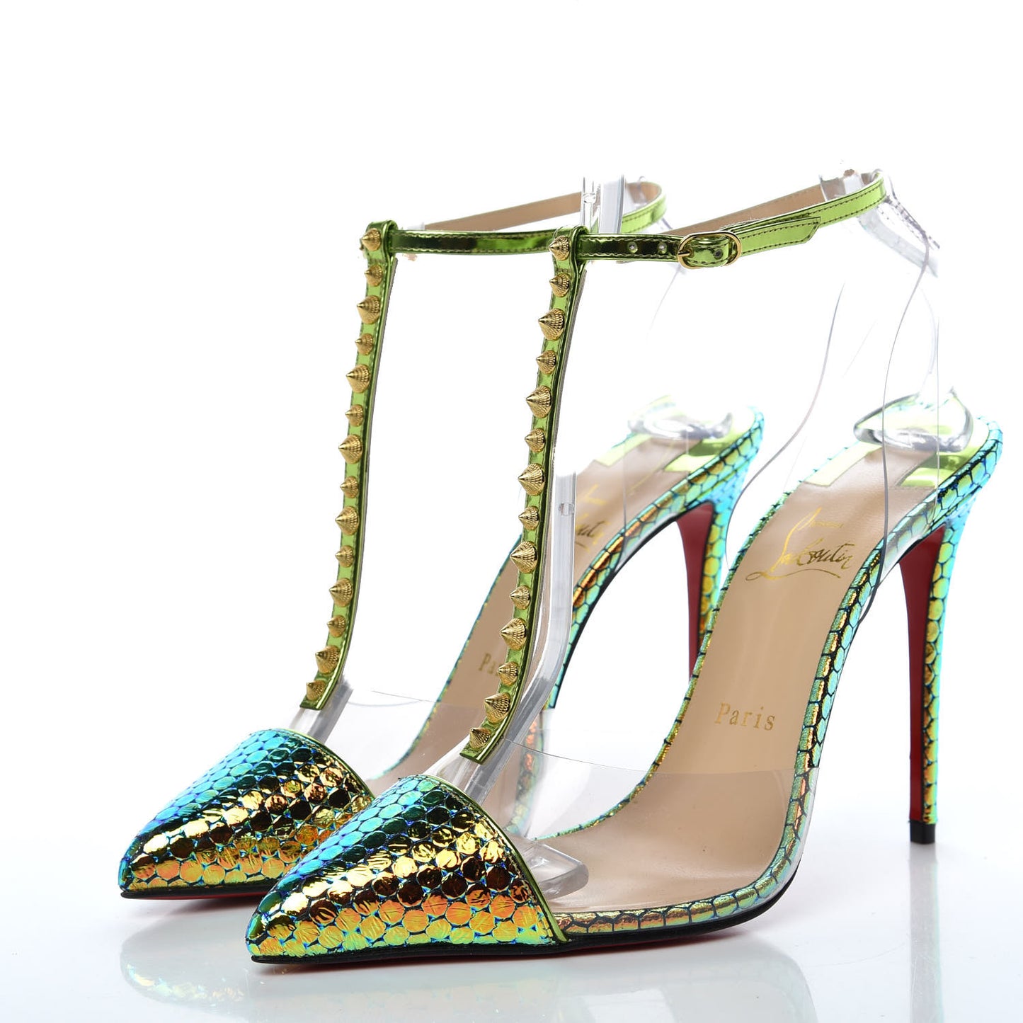 Specchio Ruche PVC Nosy Spikes 100 Pumps 38.5 Taiga
