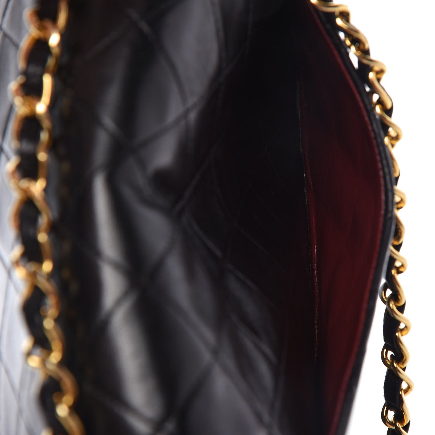 Lambskin Quilted Medium Double Flap Black