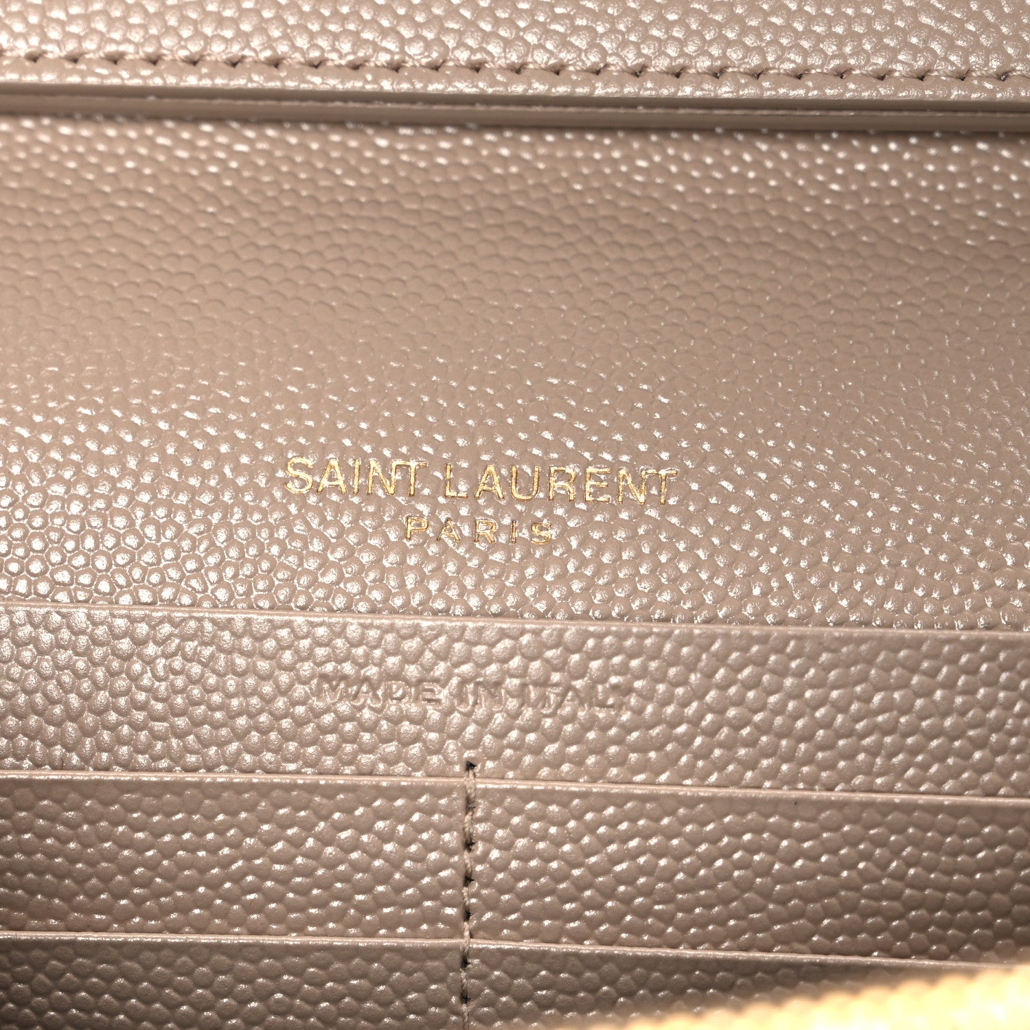 Saint Laurent Grain De Poudre Matelasse Chevron Monogram Chain Wallet Nude Powder 6 of 9