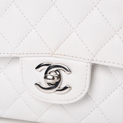 Chanel Caviar Quilted Medium Double Flap White 8 of 11