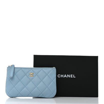 Chanel Caviar Quilted Small Cosmetic Case Light Blue 9 of 9